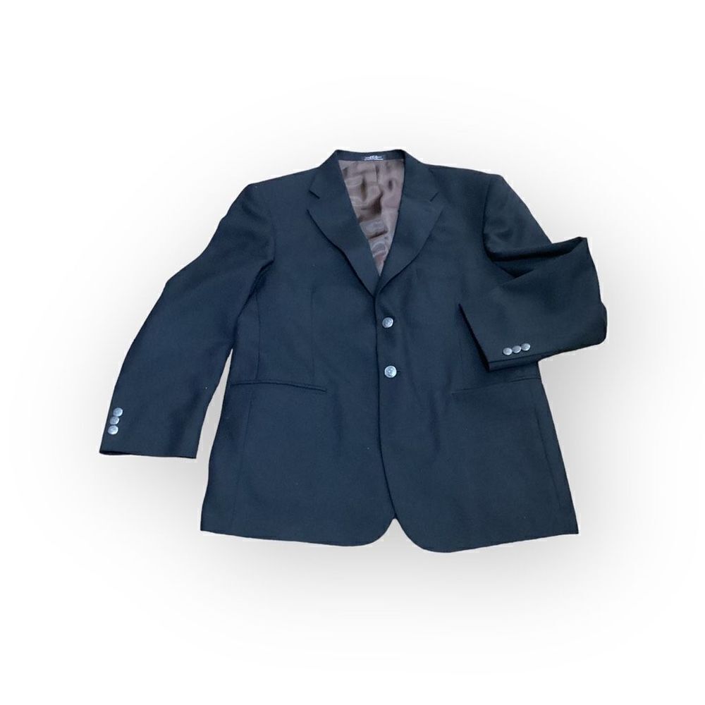 Stafford Black Wool Blend Suit Jacket Sports Coat Single Vent 42S